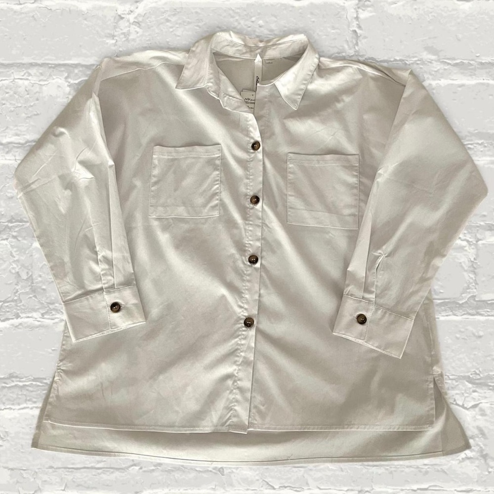 NY Collection Button-Up Blouse
